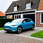 Electric Car Charging at Home**

"A modern electric car parked in front of a typical Dutch house, plugged into a home charging station, fully clothed, appropriate attire, safe for work, family-friendly, daytime, residential street, perfect anatomy, correct proportions, high resolution, professional photography, modest. The house has a traditional Dutch architecture."

**