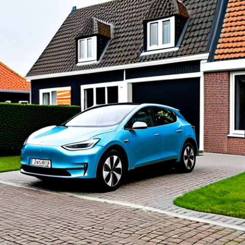 Electric Car Charging at Home**

"A modern electric car parked in front of a typical Dutch house, plugged into a home charging station, fully clothed, appropriate attire, safe for work, family-friendly, daytime, residential street, perfect anatomy, correct proportions, high resolution, professional photography, modest. The house has a traditional Dutch architecture."

**