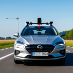 Sensor Fusion on a Car**

"Close-up of a modern car equipped with various sensors (cameras, radar, LiDAR) visible, demonstrating the technology behind self-driving cars. The car is on a well-maintained Dutch road, showcasing the infrastructure. Clear daytime lighting. Appropriate content, fully clothed, safe for work, professional, perfect anatomy, correct proportions, natural pose, high quality, showcasing technological details."

**