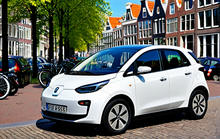 Deelauto (Car Sharing)**

"A modern electric car parked in a designated car sharing zone in Amsterdam, Netherlands.  Canals and traditional Dutch houses in the background.  The car is clean and well-maintained. Sunny day.  Highly detailed, photorealistic, 8k, perfect composition, sharp focus."

**